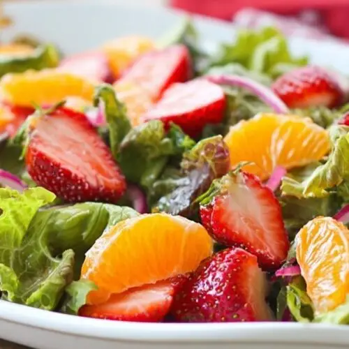 Strawberry Clementine Salad with Red Wine Vinegar Dressing