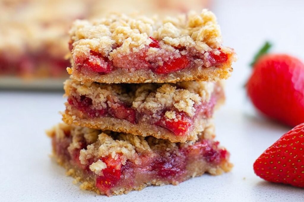 Strawberry Oatmeal Crumble Bars