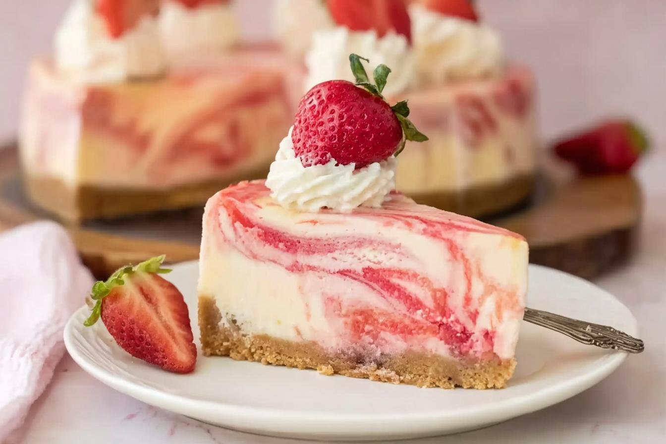 Strawberry Swirl Cheesecake