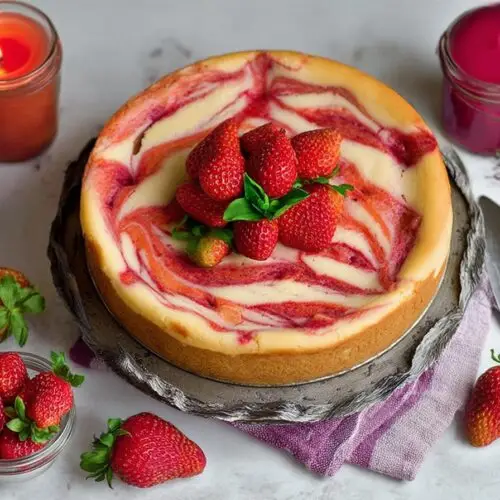 Strawberry Swirl Cheesecake