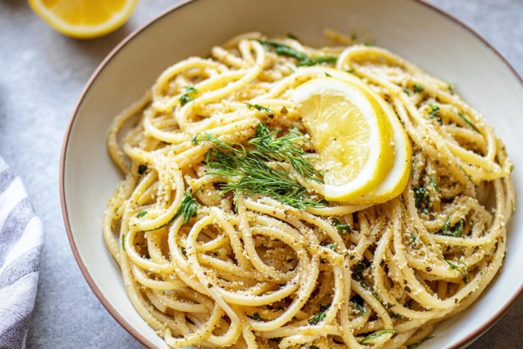 spring Browned Butter Lemon Dill Pasta