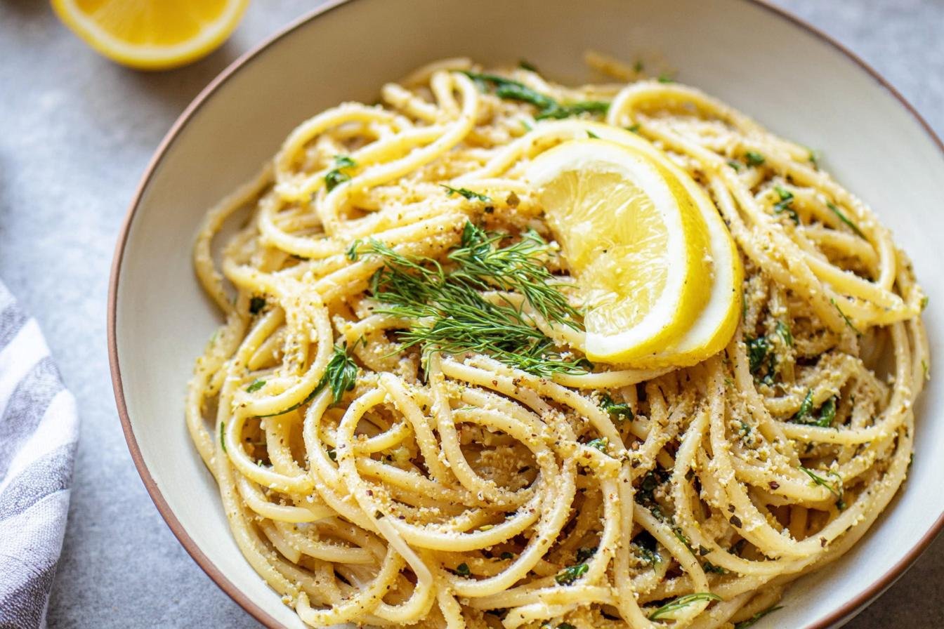 spring Browned Butter Lemon Dill Pasta