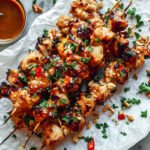 Easy Grilled Asian Chicken Skewers with Honey Garlic Sauce