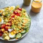 Vegetarian Cobb Salad with Creamy Carrot Dressing
