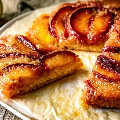 Bourbon Peach Upside Down Cake
