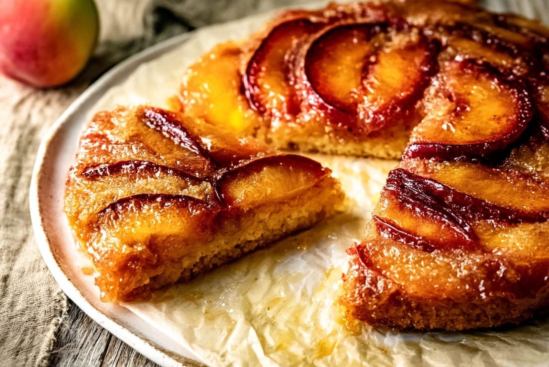Bourbon Peach Upside Down Cake