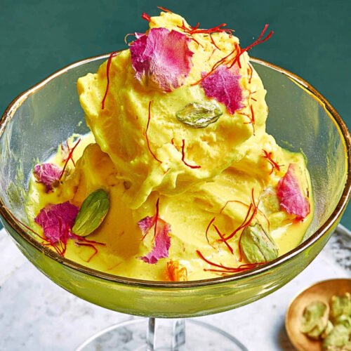 Persian Ice Cream with Saffron, Pistachios, and Rose