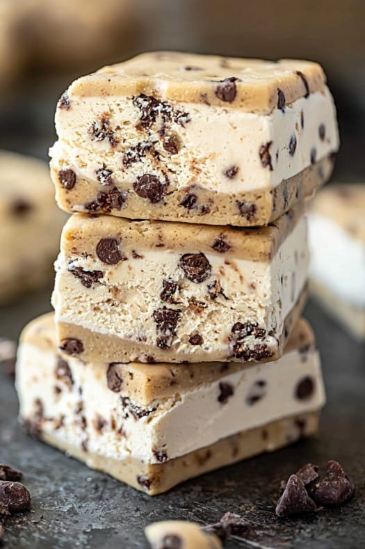 Chocolate Chip Cookie Dough Ice Cream Sandwiches