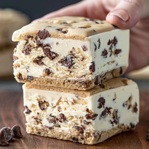 Chocolate Chip Cookie Dough Ice Cream Sandwiches