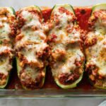 Easy Chicken Parmesan Stuffed Zucchini Boats