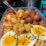 Garlic Butter Shrimp and Sausage Ramen Bowl